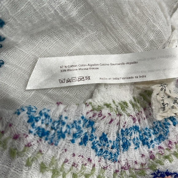 Free People‎ Alaric Gauze Embroidered Swing Mini Dress SZ S White - Picture 9 of 11